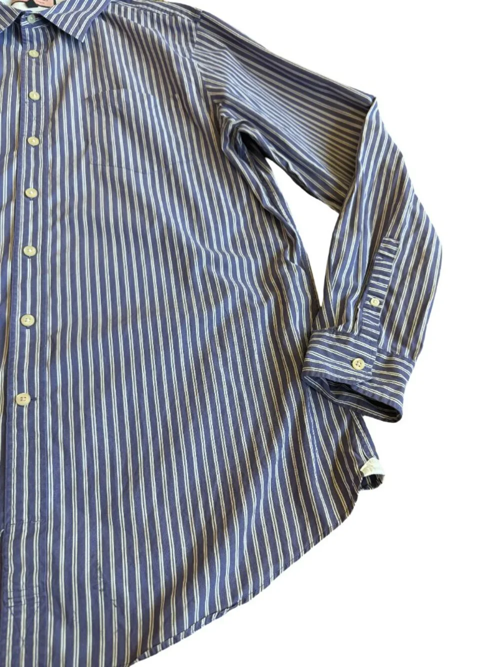 Pink Thomas Pink Purple White Stripe Dress Shirt Long Sleeve Casual Work Large